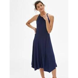 GAP Halter neck navy midi dress Small